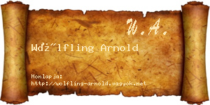 Wölfling Arnold névjegykártya