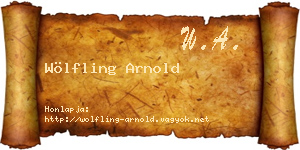 Wölfling Arnold névjegykártya