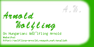 arnold wolfling business card